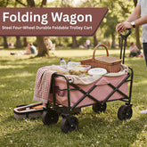 Customizable Steel FourWheel Enclosed Durable Foldable Trolley Cart for Camping & Beach Use.