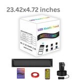 RGB LED Matrix Display Panel 23.42" × 4.72". Bluetooth APP Controlled Scrolling LED Sign Board with Remote & Power Adapter