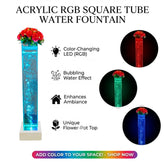 Acrylic RGB Square Tube Water Fountain LED Bubbling Column