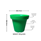 Small Green pot with measurements and material details