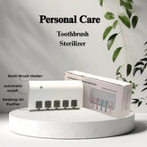 Personal care product with toothbrush sterilizer, multi-brush holder, and desktop air purifier