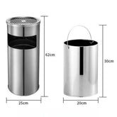 Stainless Steel Ashtray Dustbin Cigarette Bin with Removable Inner Bucket Indoor & Outdoor Waste Bin