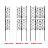Expandable Metal Garden Trellis with Finial Tops Folding Lattice Plant Support for Climbing Vines, Roses & Vegetables