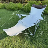 Foldable Reclining Camping Chair with Footrest & Headrest Cream Brown