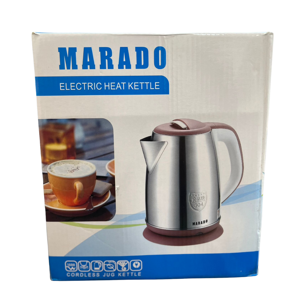 Electric Heat Kettle | Stainless Steel Water Heater & Thermos Pot | Elegant Cordless Jug | Hot Kettle for Tea & Water with Automatic Shut-Off