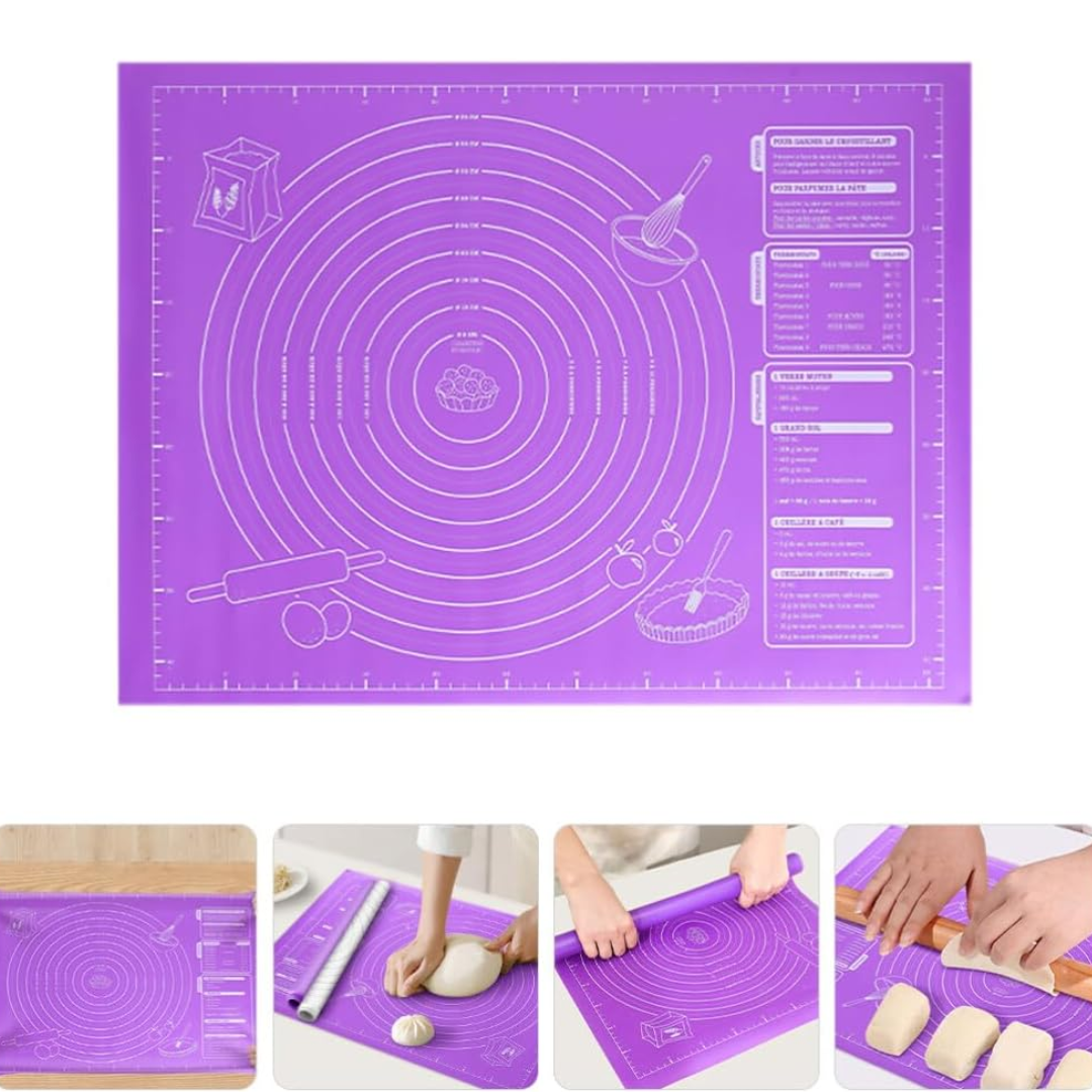 Non-Slip Silicone Roti Mat & Pastry Kneading Sheet with Measurement Guides