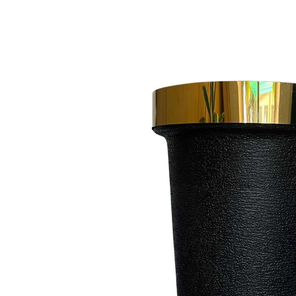 Durable Plastic Corner Flower Pot - Premium Decorative Outdoor & Indoor Plant Containers, Perfect For Gardening & Nursery Use | 16 Inch Large with Gold Metal Ring – Comes in Multi Colors