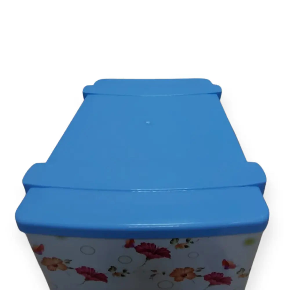 Blue drawer with floral design