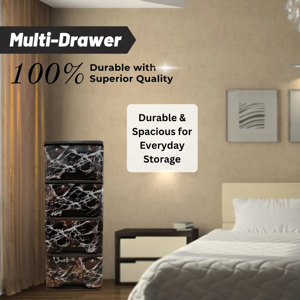 4 layered Multi-drawer cabinet in a bedroom setting