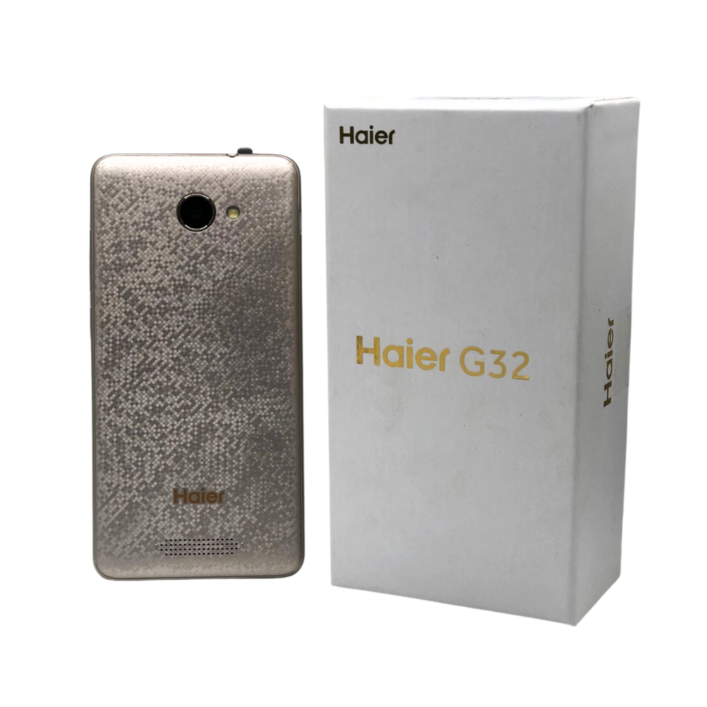 Haier G32 4G LTE Smartphone (Golden) | 4.5" Display, 8MP Camera, 1GB RAM/8GB ROM | Complete Kit with Screen Protector, Transparent Back Cover, Charger & Handsfree