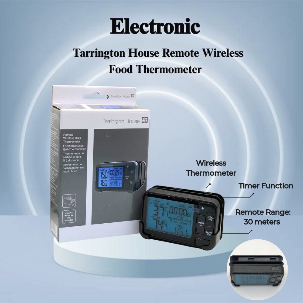 Digital Remote Wireless Food Thermometer | 30-Meter Range BBQ Grilling Thermometer with Timer Function