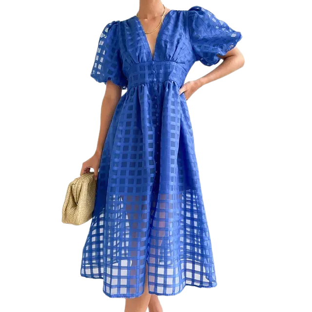 Square Pattern Midi Frock