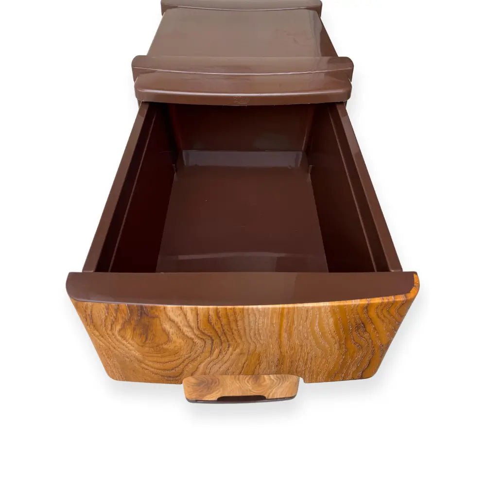 Brown drawer box with a top and base 