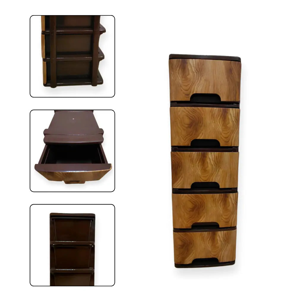 5 layered brown drawer unit