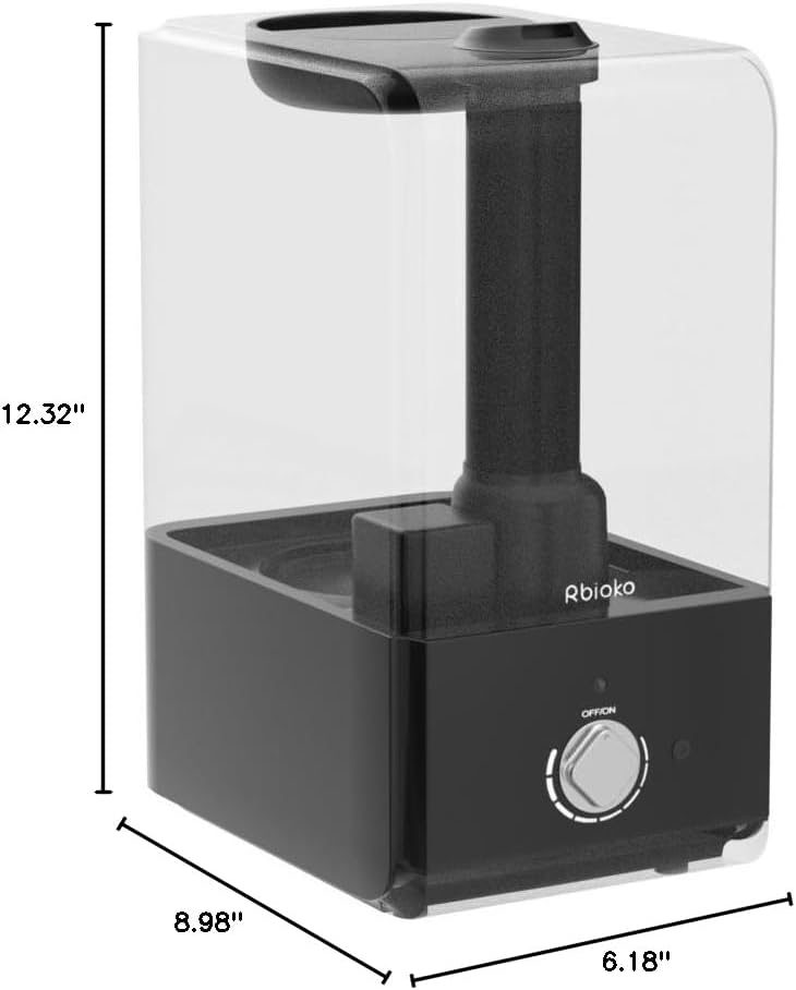 RBIOKO Large Capacity Humidifier – 45H Powerful Mist