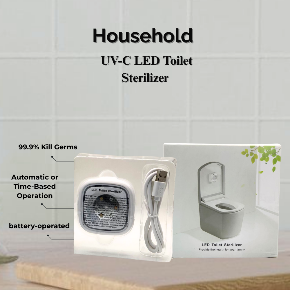 UV-C LED Toilet Sterilizer | 99% Sterilization Rate & 3-Minute Fast Clean | Rechargeable, Battery-Operated Solution to Remove Peculiar Smell and Provide Health for Your Family