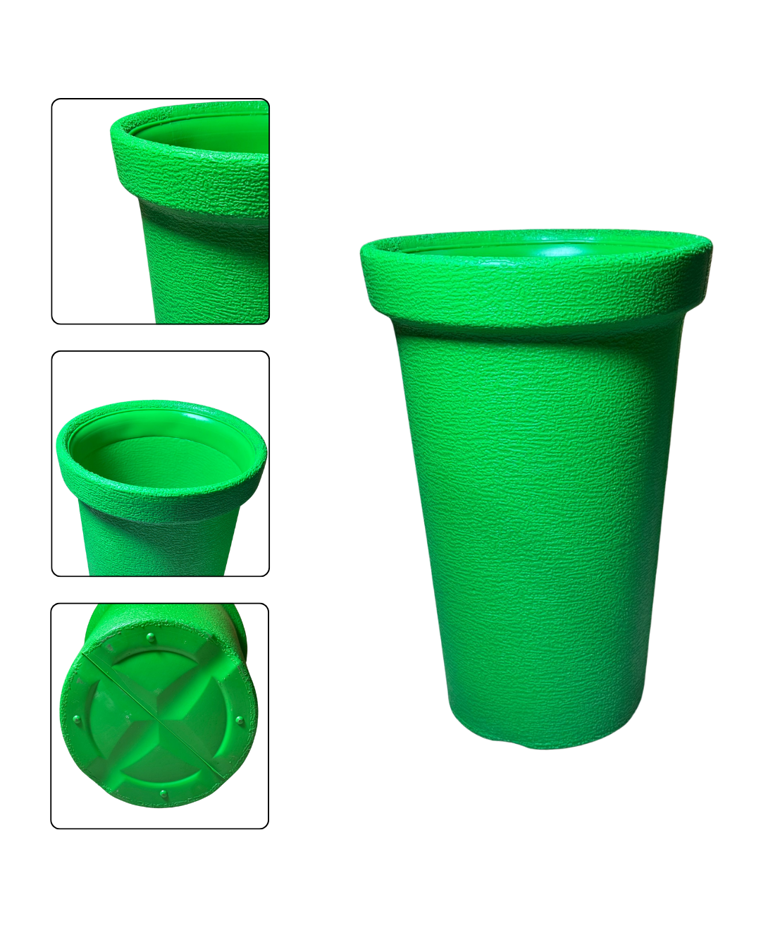 Plastic Flower Pots | 16 Inch Large | Premium Quality | Gamla for Decoration | Plastic Pots for Plants Indoor, Room, Terrace, Balcony & Gardens. | Plant Pots | Corner Decoration | Available In Green, Blue, White, Yellow, Red, Black & Grey Color.
