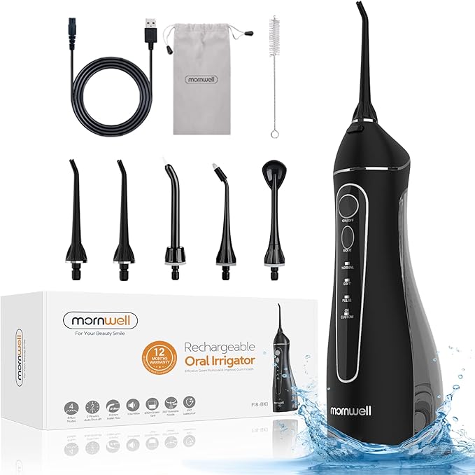 Mornwell Water Flosser with 200ML Capacity Professional Cordless Dental Oral Irrigator