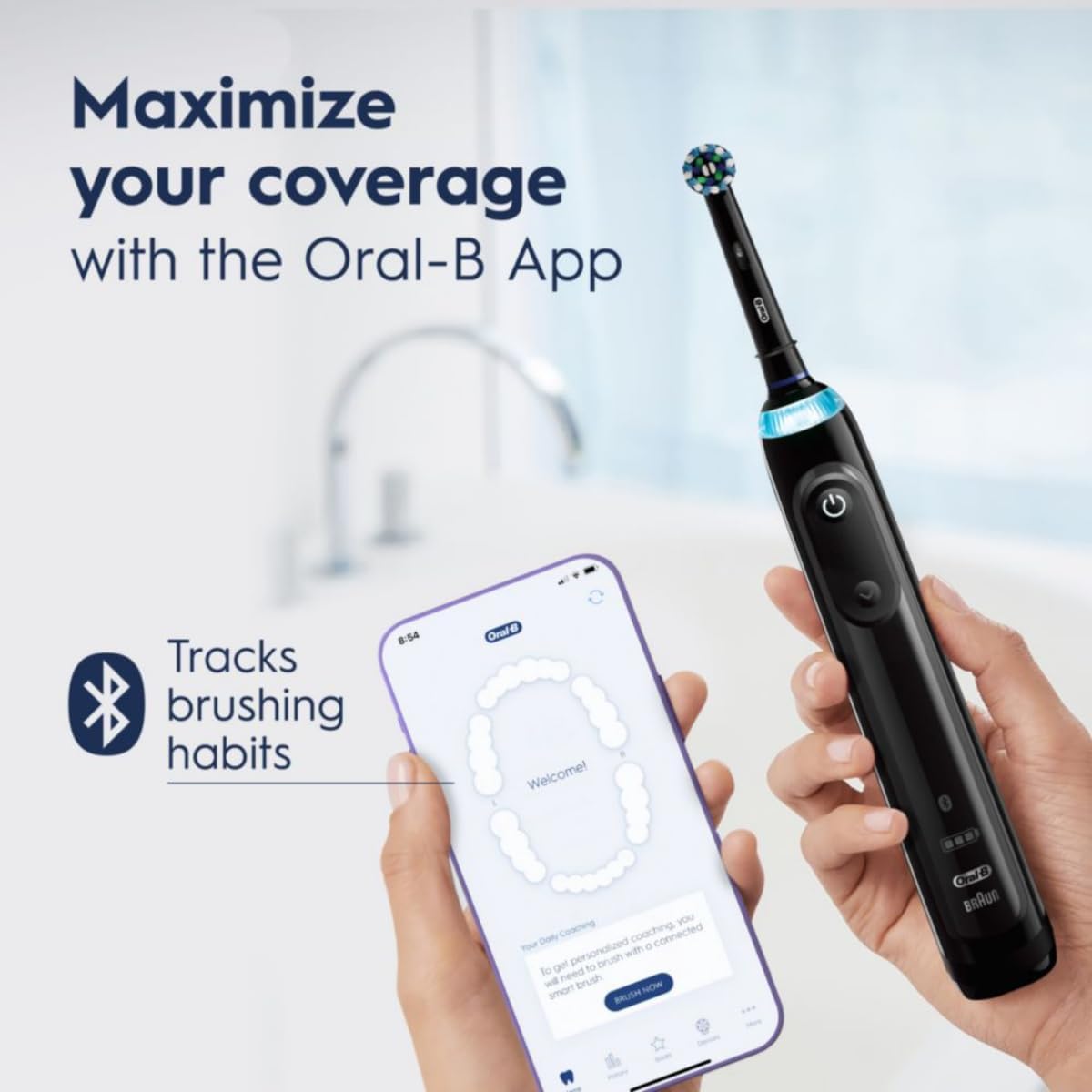 Oral-B Pro 5000 SmartSeries Rechargeable Toothbrush – Black, Bluetooth-Enabled