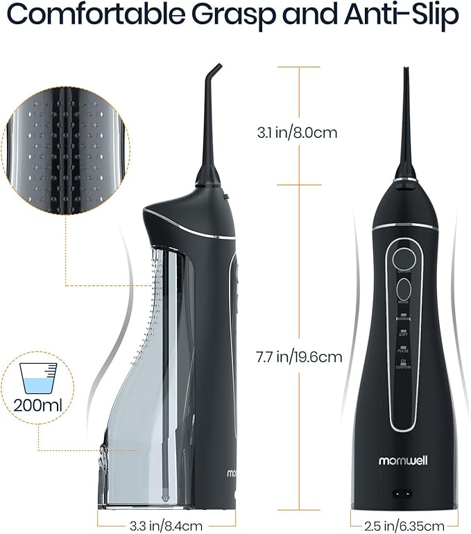 Mornwell Water Flosser with 200ML Capacity Professional Cordless Dental Oral Irrigator