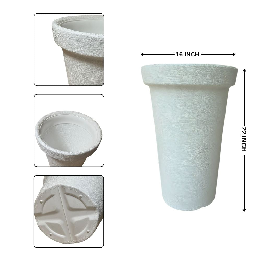 Plastic Flower Pots | 16 Inch Large | Premium Quality | Gamla for Decoration | Plastic Pots for Plants Indoor, Room, Terrace, Balcony & Gardens. | Plant Pots | Corner Decoration | Available In Green, Blue, White, Yellow, Red, Black & Grey Color.