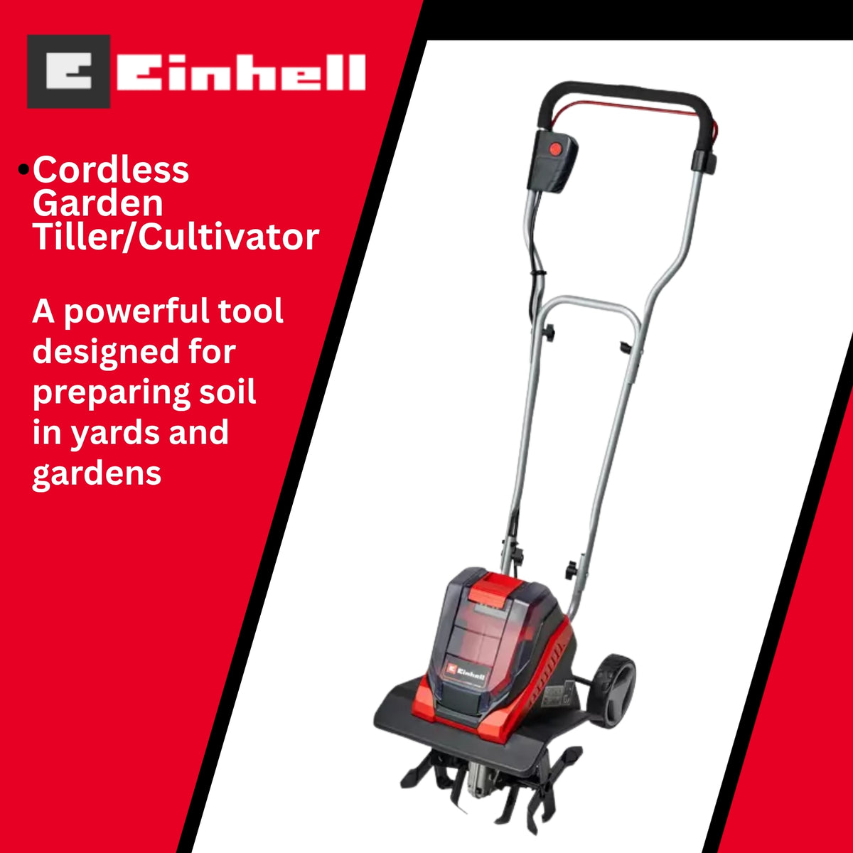 Cordless Garden Tiller/Cultivator  36V Battery Powered Soil Cultivator
