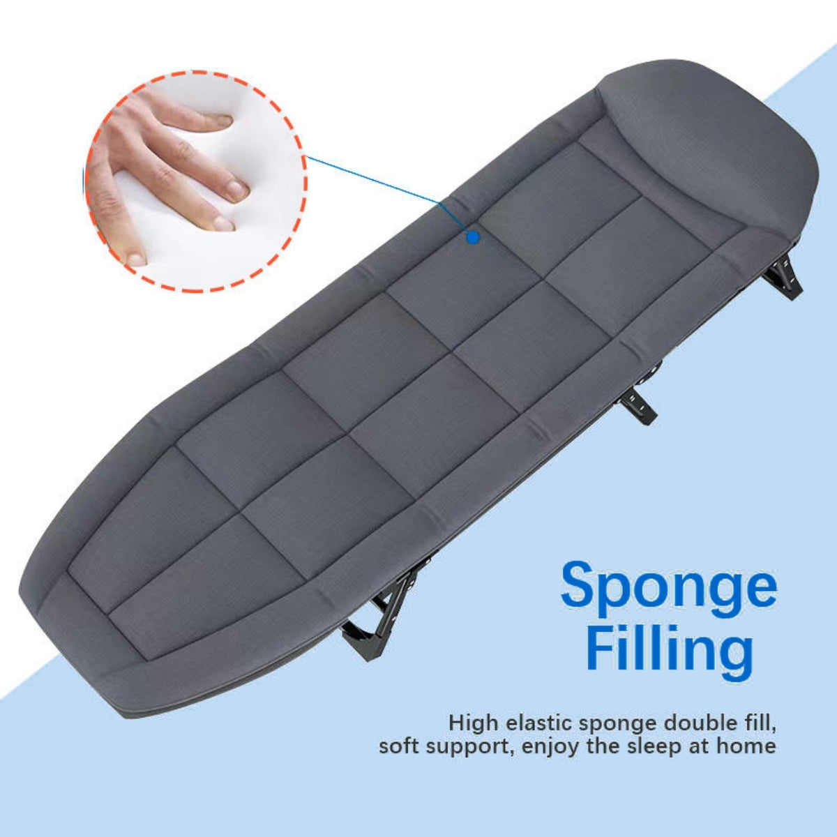 Camping Folding Bed for Outdoor Fishing & Relaxing Indoor Bedroom Foldable Cushion
