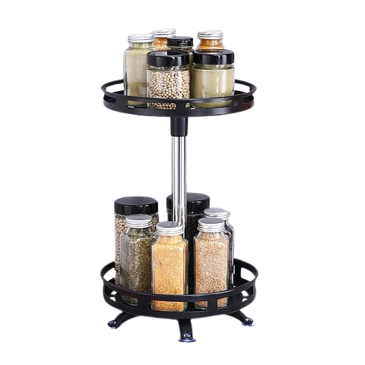 Uxcell 2-Tier Rotating Spice Rack Organizer