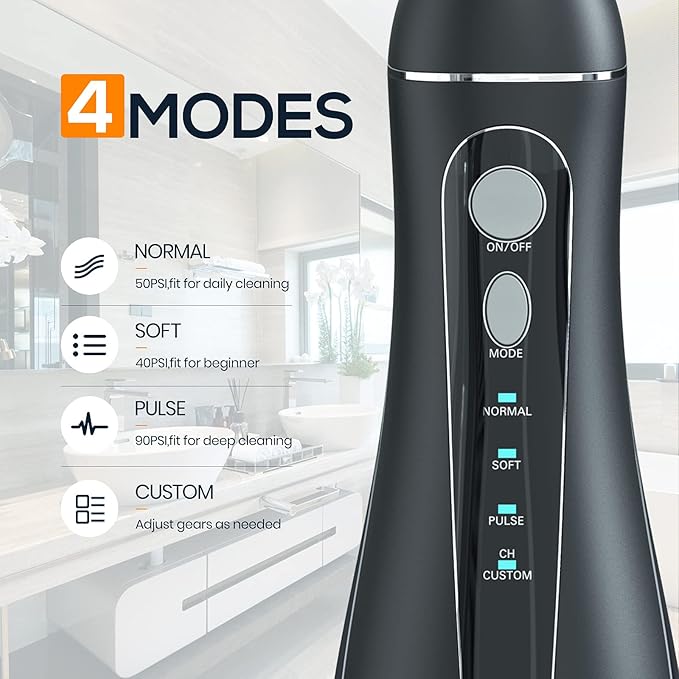 Mornwell Water Flosser with 200ML Capacity Professional Cordless Dental Oral Irrigator