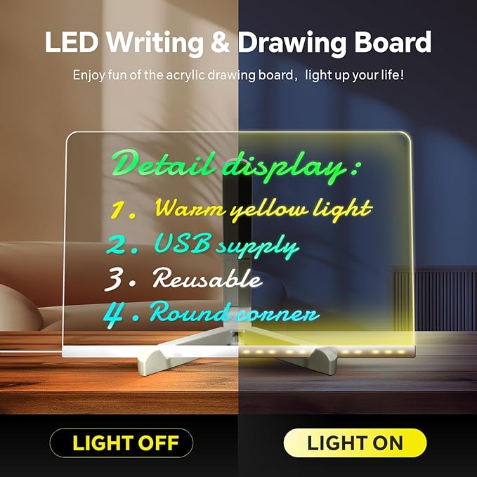 LED Note Board Warm Lights