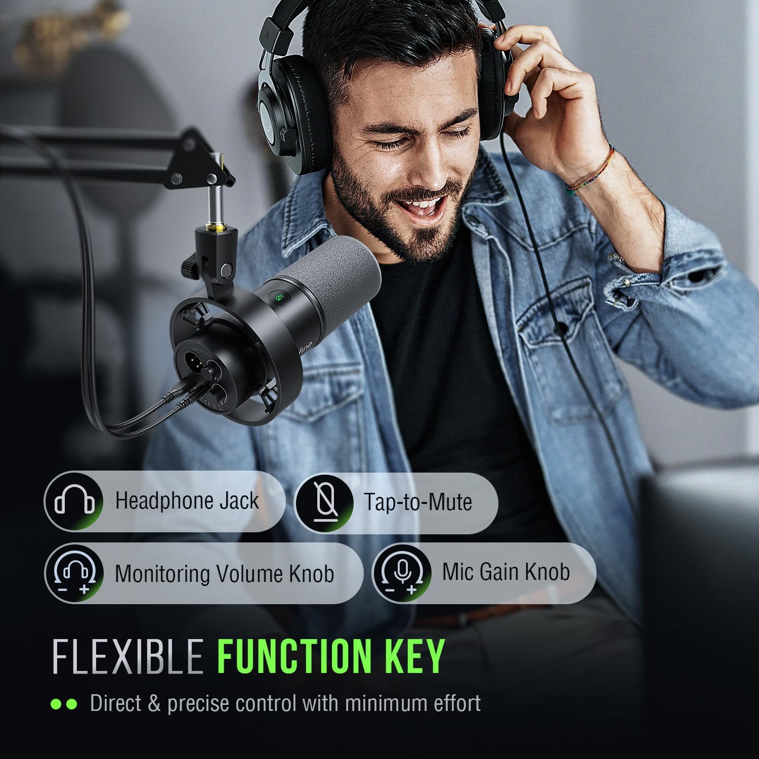 FIFINE Dynamic Microphone, XLR/USB Podcast Recording PC Microphone