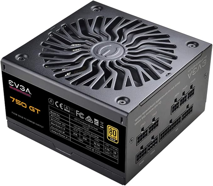 EVGA SuperNOVA 750 GT 750W Power Supply – 80 Plus Gold, Fully Modular, Auto ECO Mode, Compact 150mm, 7-Year Warranty