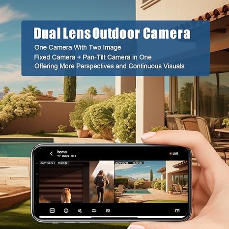 Dual Lens WiFi Outdoor Security Camera