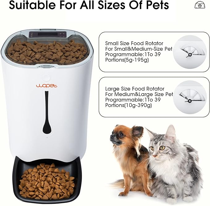 WOpet 7L Automatic Pet Feeder Food Dispenser for Cats and Dogs