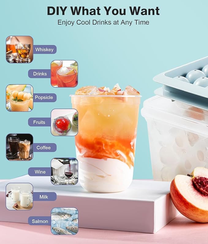 Round Ice Cube Trays for Freezer