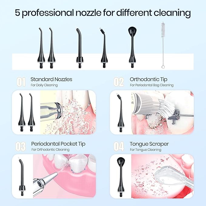Mornwell Water Flosser with 200ML Capacity Professional Cordless Dental Oral Irrigator