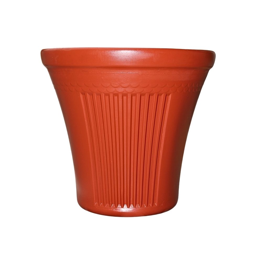 Plastic Flower Pot | Premium Quality Gamla for Decoration | Plastic Pots for Plants Indoor, Room, Terrace, Balcony & Gardens. | Plant Pots | Corner Decoration Items | Available In Brown Color.
