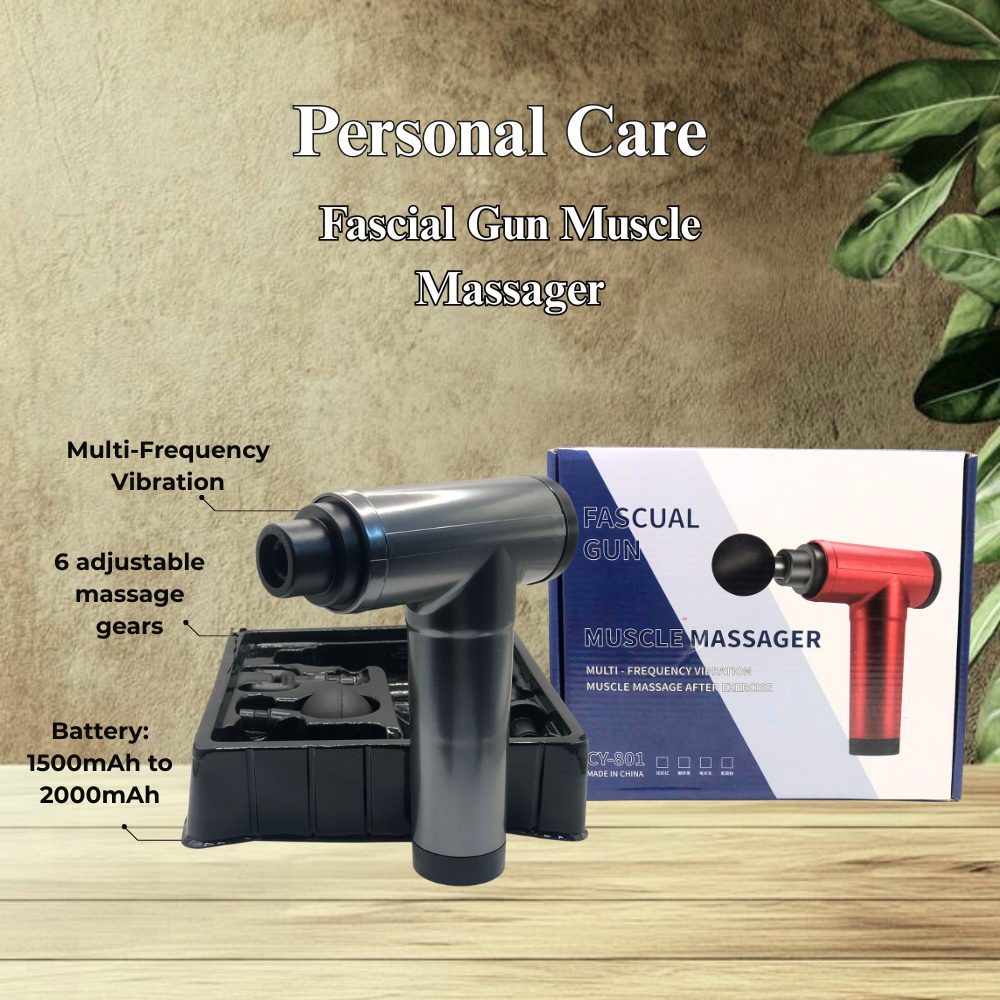 Fascial Gun Muscle Massager – Cordless Electric Deep Tissue Massage Gun with Multi-Frequency Vibration, 6 Adjustable Speed Gears, Rechargeable Battery | Facial Vibration Gun | Mini Body & Fitness Massager for Deep Muscle Relaxation and Pain Relief