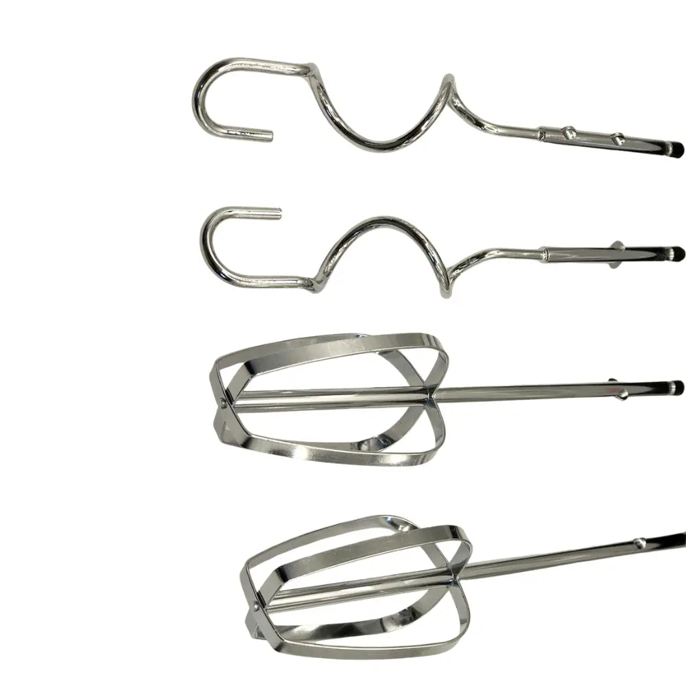 Set of four metal mixing beaters