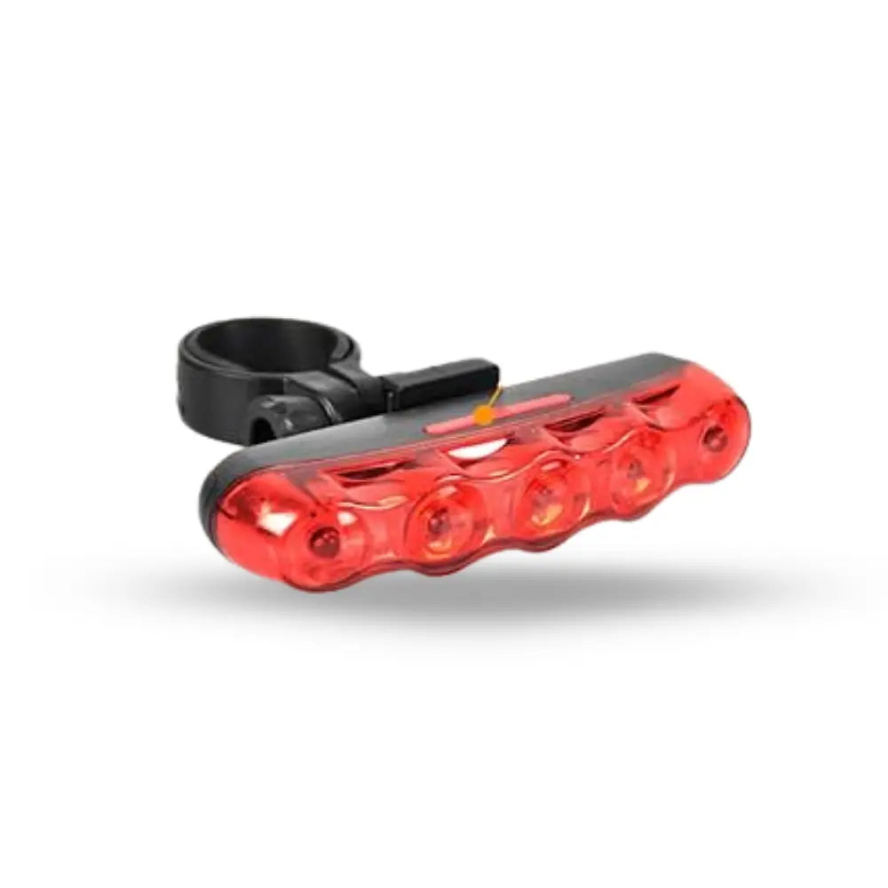 Red bicycle tail light with black holder