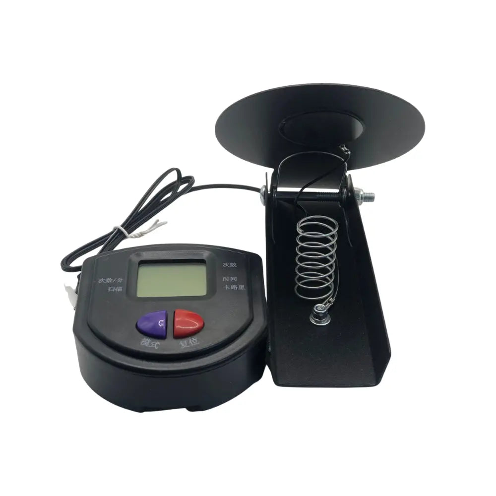 Black children counter device with digital display and spring mechanism 