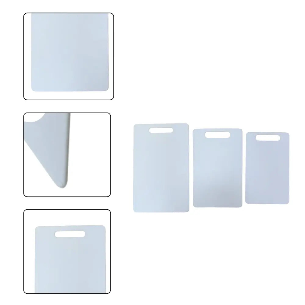 Set of clear cutting boards with different shapes