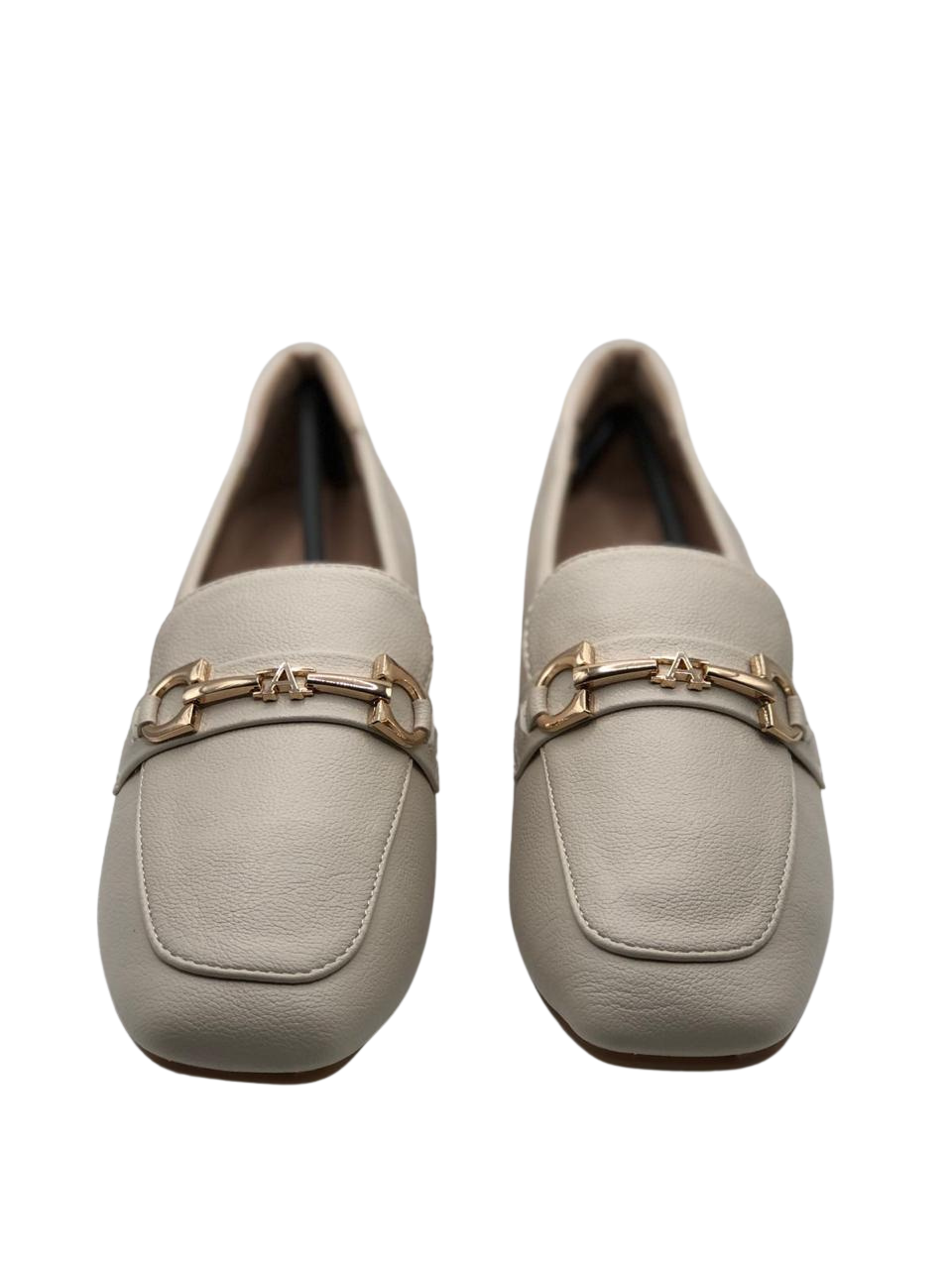 Elegant Cream Chain Loafers