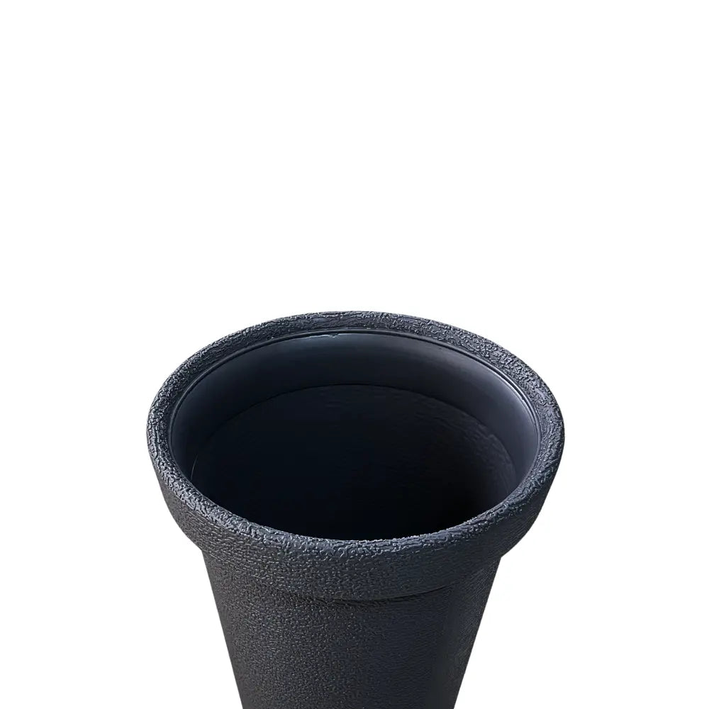 Empty Grey plastic pot 