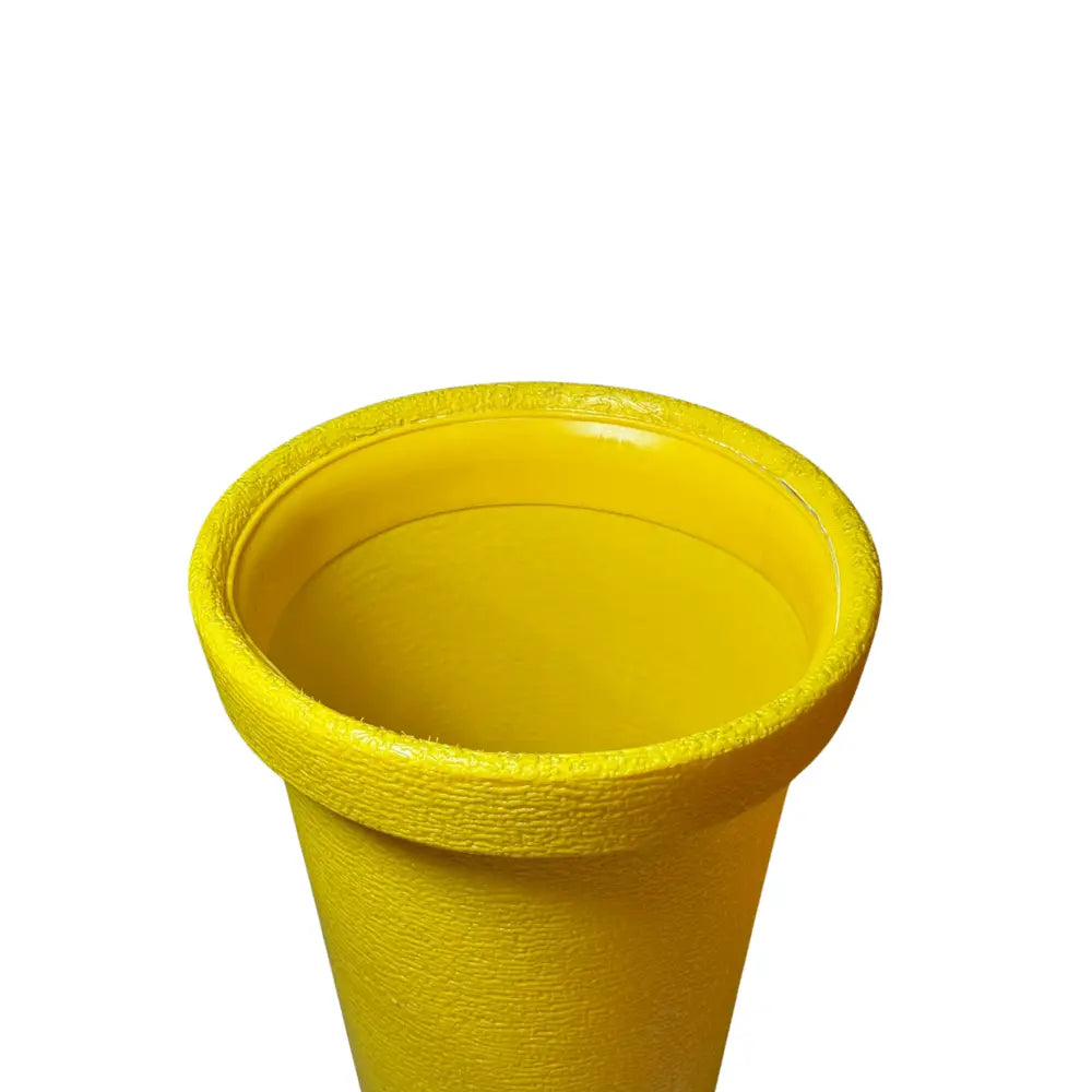 Empty Yellow plastic pot
