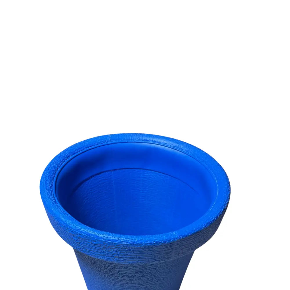 Empty Blue plastic pot 