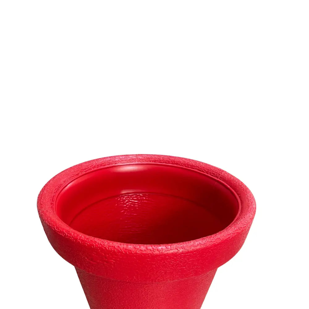 Red plastic pot