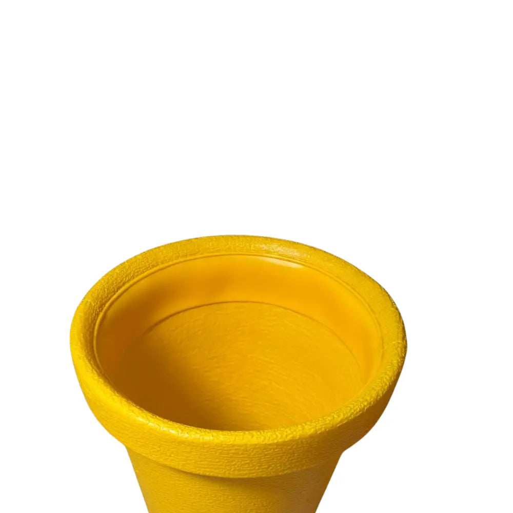 Empty Yellow plastic pot