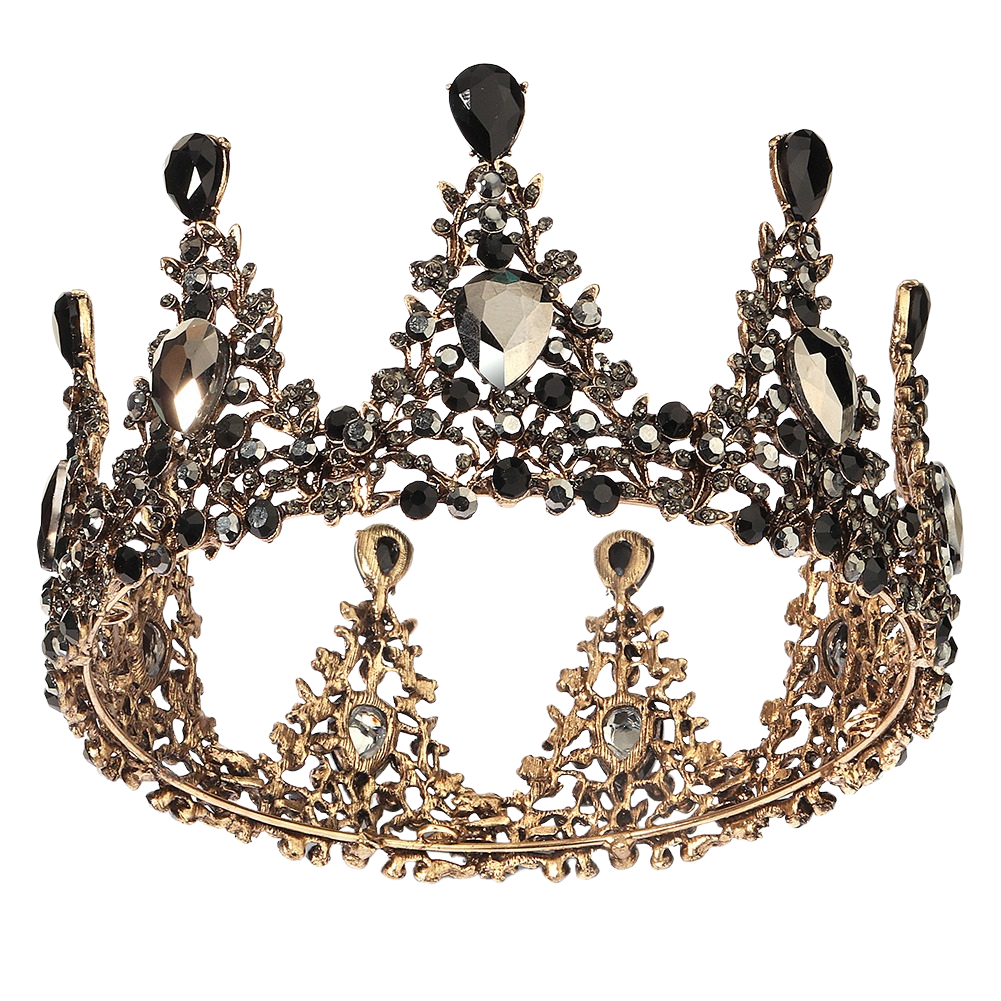 Eyret Queen Crown Black Crystal Tiaras