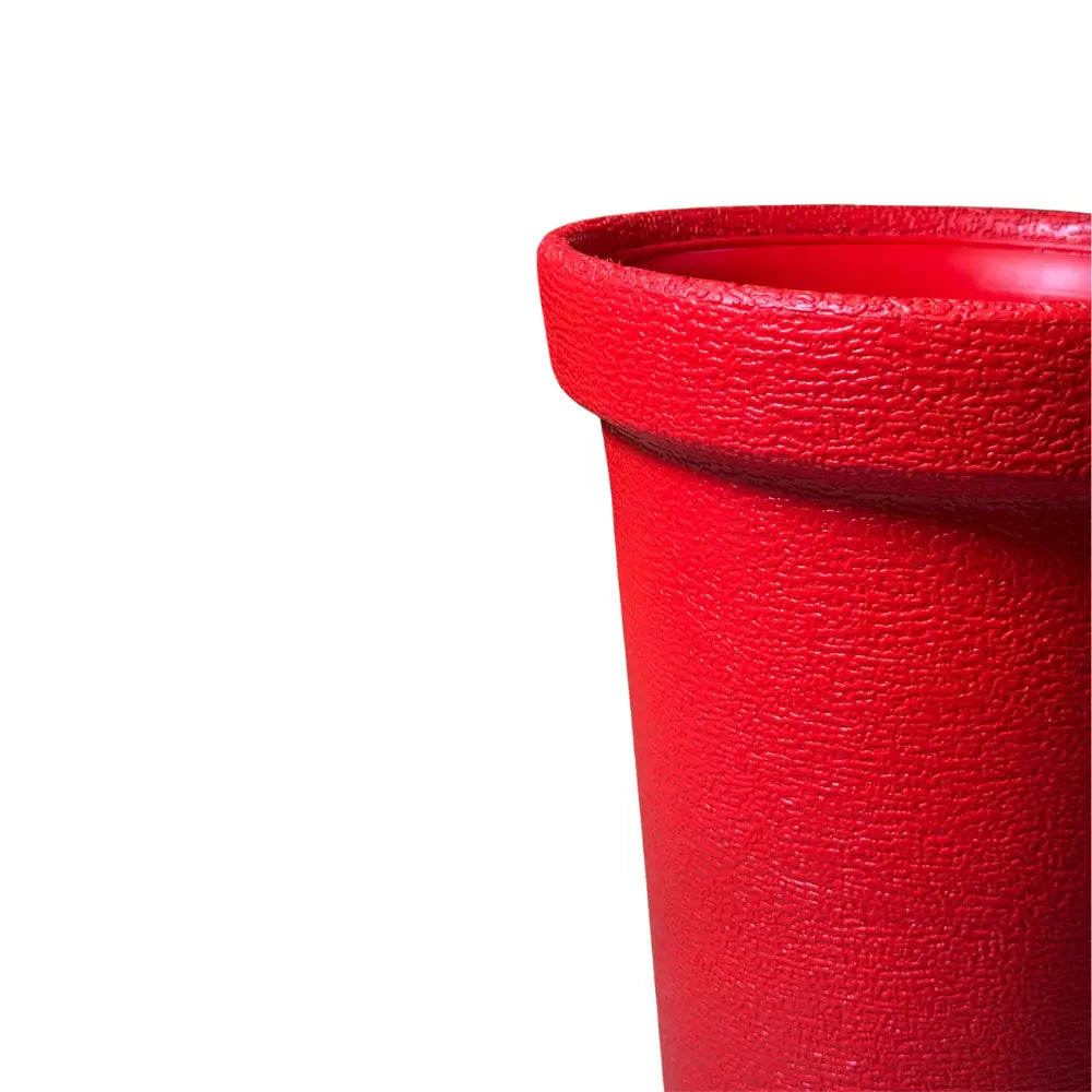 Close-up of a textured red pot